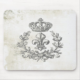 Mousepad Flor de lis do vintage e almofada do Coroa-rato
