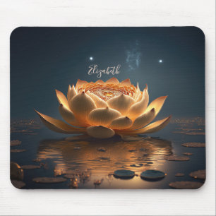 Mousepad Flor de Lótus Branca Escura, Zen