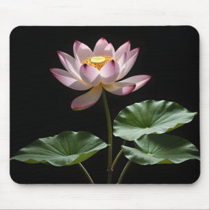 Mousepad Flor de lótus com folhas de arte digital
