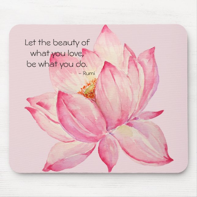 Mousepad Flor de Lotus cor-de-rosa (Frente)