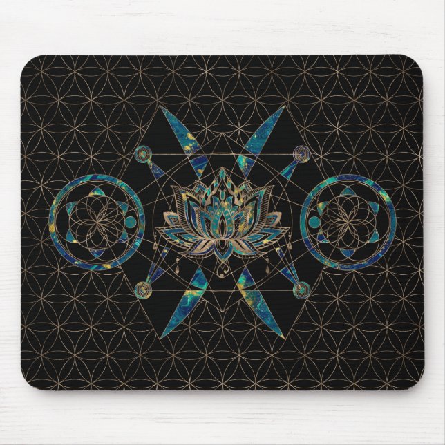 Mousepad Flor de lótus - Geometria sagrada (Frente)