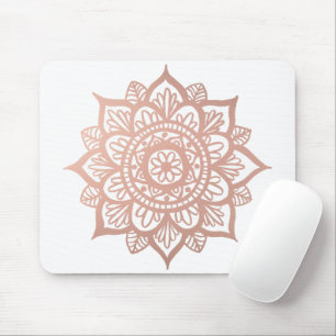 Mousepad Flor de Mandala Branca Elegante