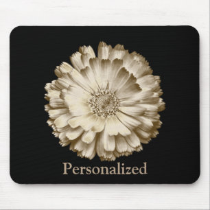 Mousepad Flor de margarida Bonito e Preta Personalizada