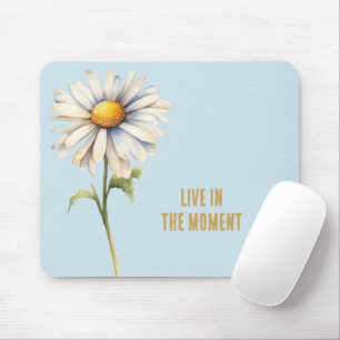 Mousepad Flor de margarida branca azul