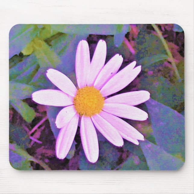 Mousepad Flor de margarida rosa (Frente)