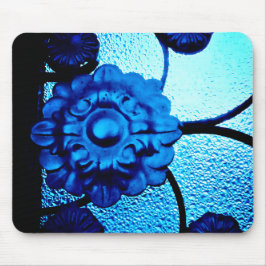 Mousepad Flor de metal azul