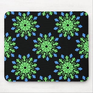 Mousepad Flor de néon verde e azul