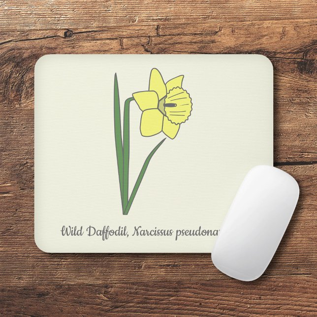 Mousepad Flor de Pastel de Daffodil Botânico (Botanical Daffodil Mouse Pad)