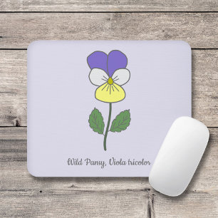 Mousepad Flor de Pastel Selvagem Botânica