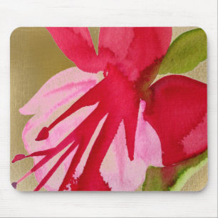Mousepad Flor de pop de cor da água rosa Fuchsia