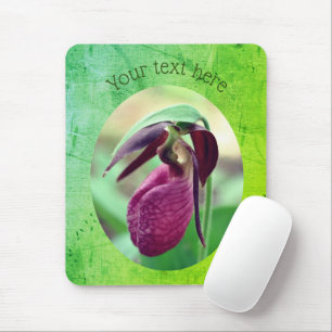 Mousepad Flor de Senhora Rosa Slipper Orchid Personalizado