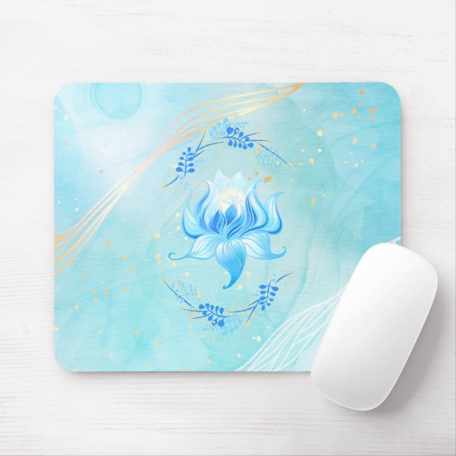 Mousepad Flor de Tília Celestial – Design de Lótus Pacífico (Com mouse)