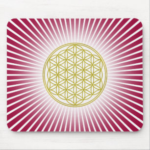 Mousepad Flor de Vida / Blume des Lebens - raios brancos