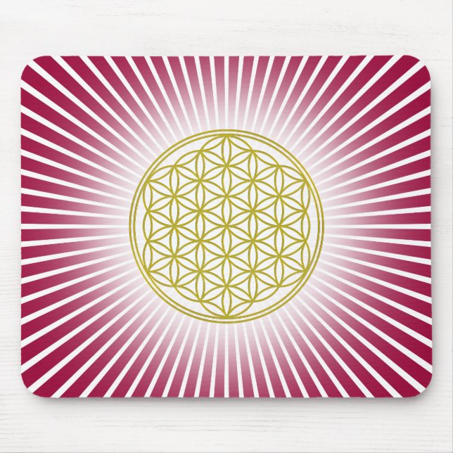 Mousepad Flor de Vida / Blume des Lebens - raios brancos (Frente)