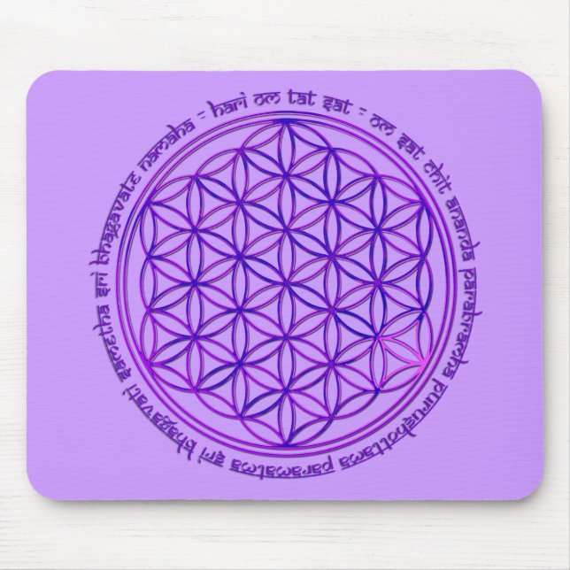 Mousepad Flor de Vida - Moola Mantra - violeta (Frente)