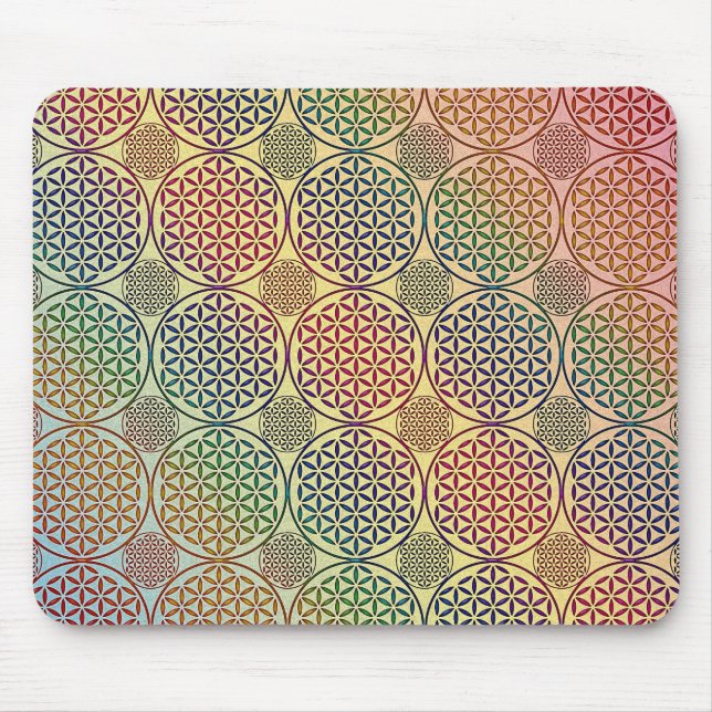 Mousepad Flor de Vida - padrão de granulação do selo 1 (Frente)
