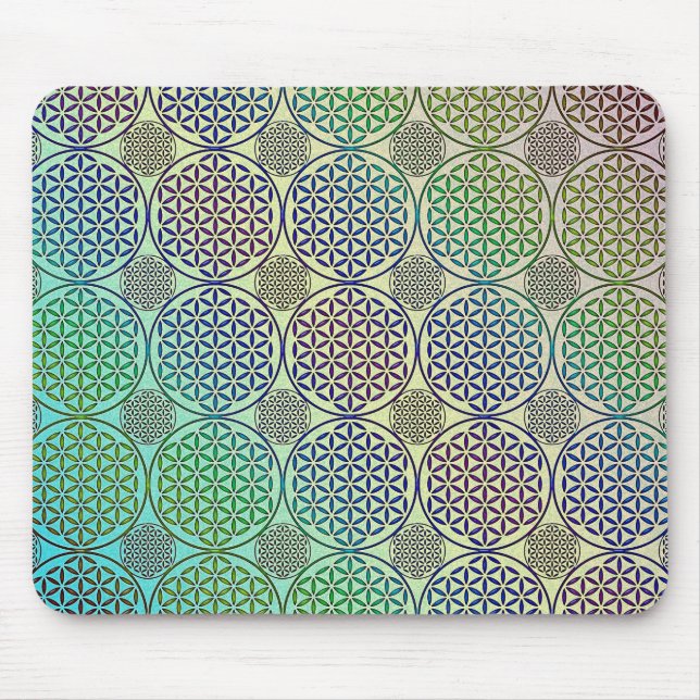 Mousepad Flor de Vida - padrão de granulação do selo 2 (Frente)