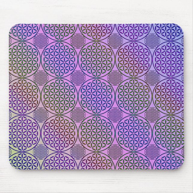 Mousepad Flor de Vida - padrão de granulação do selo 3 (Frente)