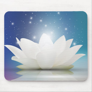 Mousepad Flor delicada elegante de Lotus branco/lírio