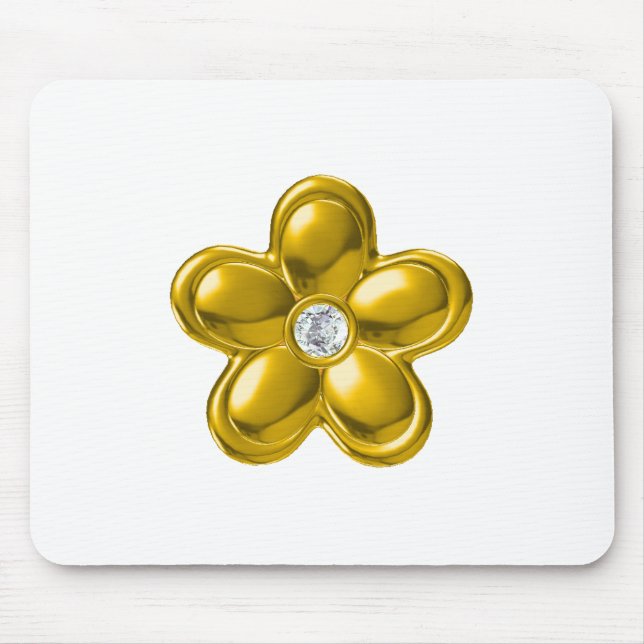 MOUSEPAD FLOR DOURADO COM DIAMANTE (Frente)