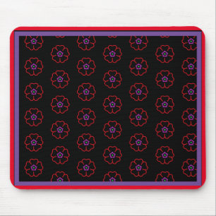 Mousepad Flor em um Fundo Preto Personalizado