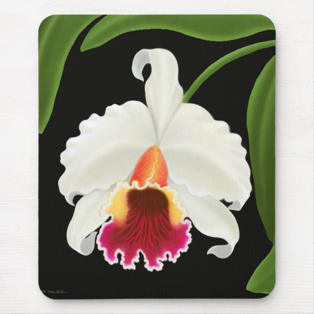 Mousepad Flor exótica da orquídea de Cattleya (Frente)