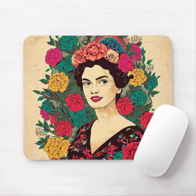 Mousepad Flor feminina (Com mouse)