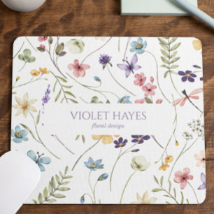 Mousepad Flor Floral Flor Silvestre Selvagem Elegante Perso