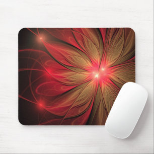 Mousepad Flor fractal de fanfarrão vermelho