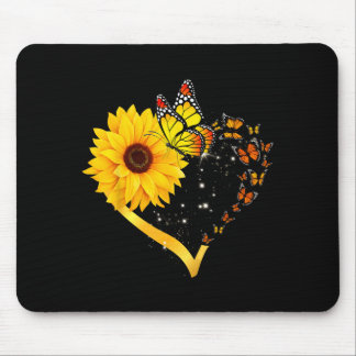 Mousepad Flor Girassol Floral Verão Coração Amor
