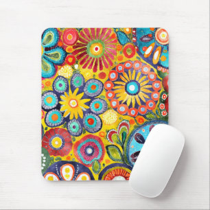 Mousepad Flor Hippie Divertido Padrão