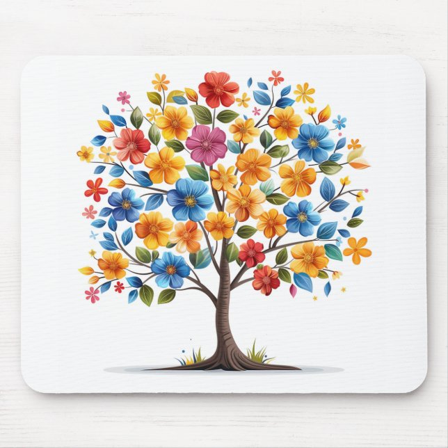 Mousepad Flor Laranja e Azul (Frente)