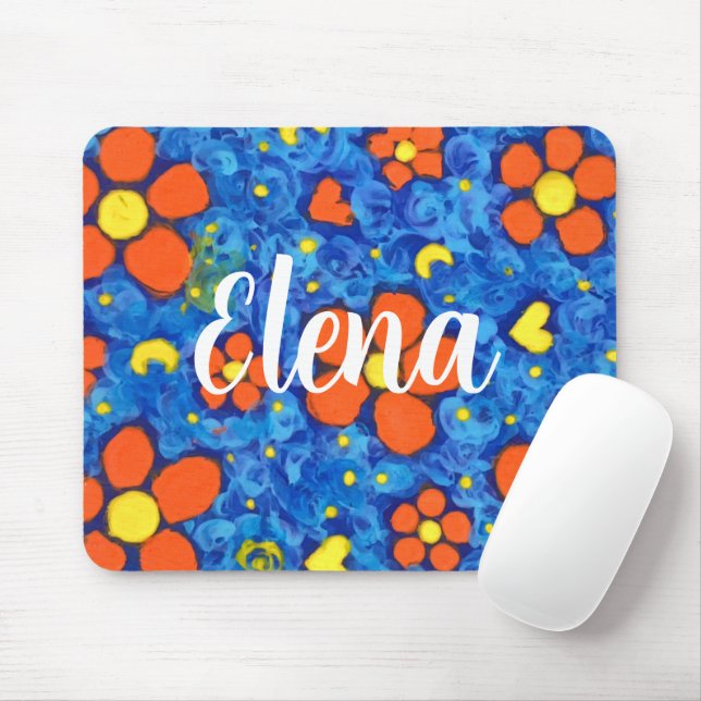 Mousepad Flor Laranja Na Água (Com mouse)