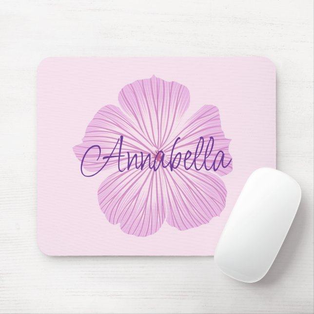 Mousepad Flor Lavatera Rosa (Com mouse)