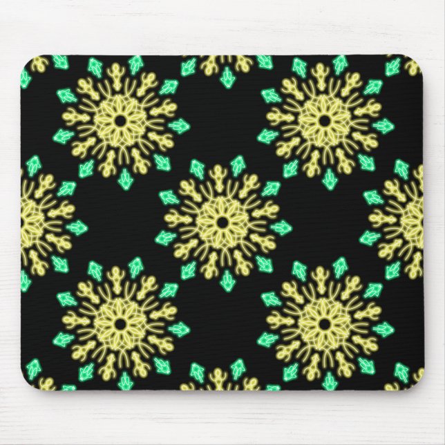 Mousepad Flor néon amarela e verde (Frente)