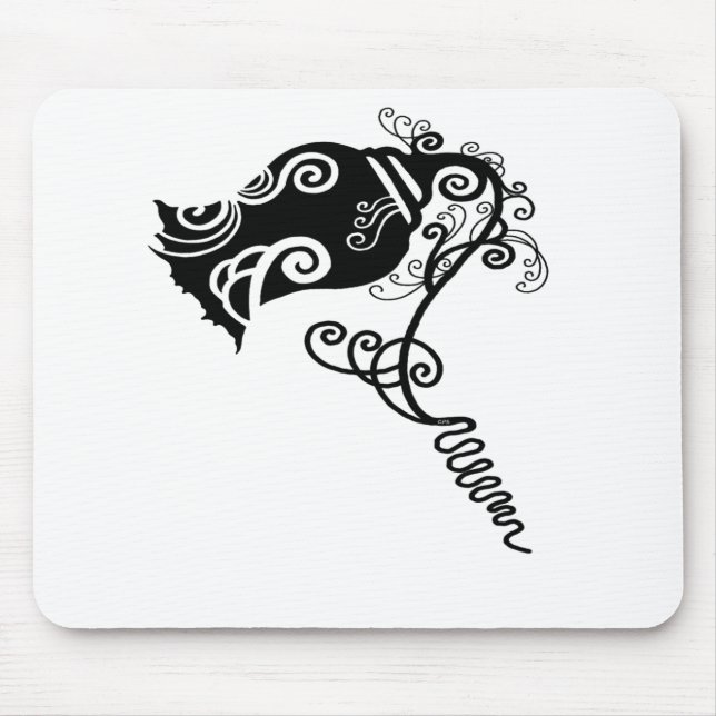 Mousepad Flor Preta da Tatuagem (Frente)