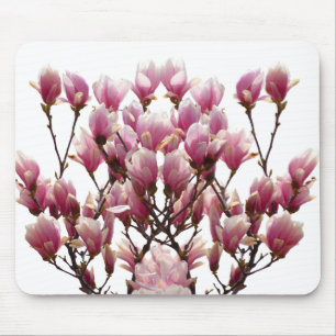 Mousepad Flor-Primavera de-Magnolias Rosa