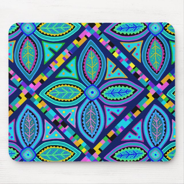 Mousepad Flor Quadrado de Avó Contemporâneo (Frente)