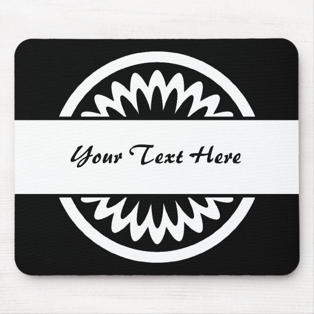 Mousepad Flor redondo - Preto (Frente)