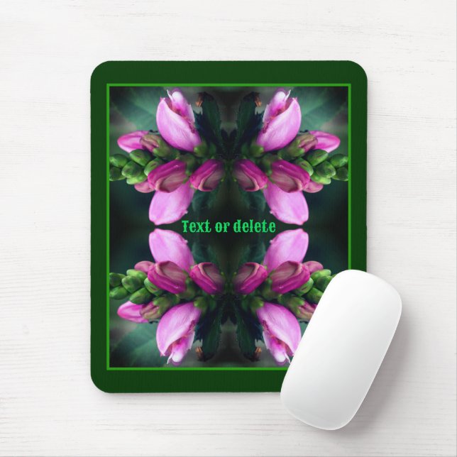 Mousepad Flor Rosa Turtlehead Fechar Personalizado (Com mouse)