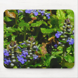 Mousepad Flor Roxo e Abelhas