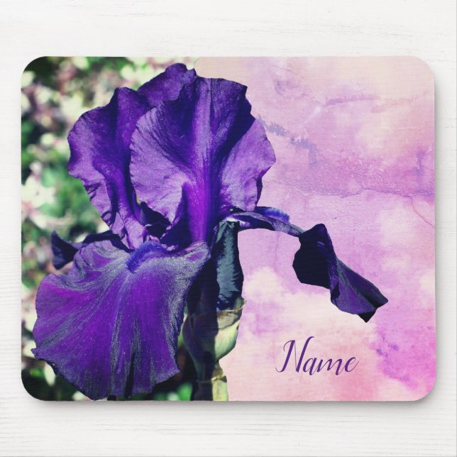 Mousepad Flor Roxo Iris Personalizado (Frente)