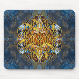 Mousepad Flor sagrado da geometria de pedra preciosa