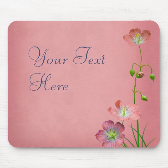 Mousepad Flor Selvagem Rosa na Borgonha (Frente)