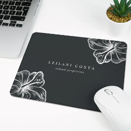 Mousepad Flor Silver Hibiscus Elegante