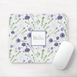 Mousepad Flor Verde Roxo Com Dispersão Personalizada