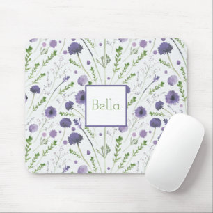 Mousepad Flor Verde Roxo Com Dispersão Personalizada