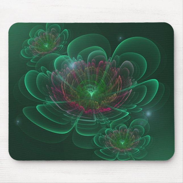 Mousepad Flor Verde Turquesa Corolla (Frente)