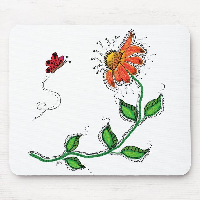 Mousepad Flor Whimsical no rato (Frente)