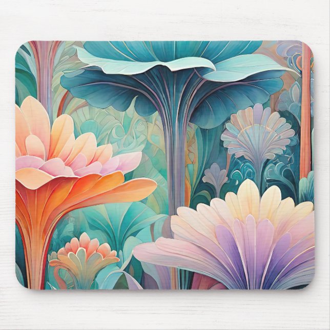 Mousepad Flora 2 Pad do Mouse Floral Pastel (Frente)